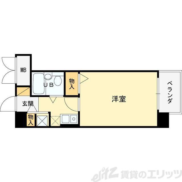 メロディーハイム淡路(1K/3階)の間取り写真