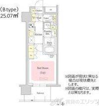 アーバネックス江坂広芝(1K/14階)の間取り写真