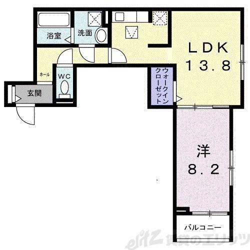 サニーレジデンス高槻本町(1LDK/1階)の間取り写真