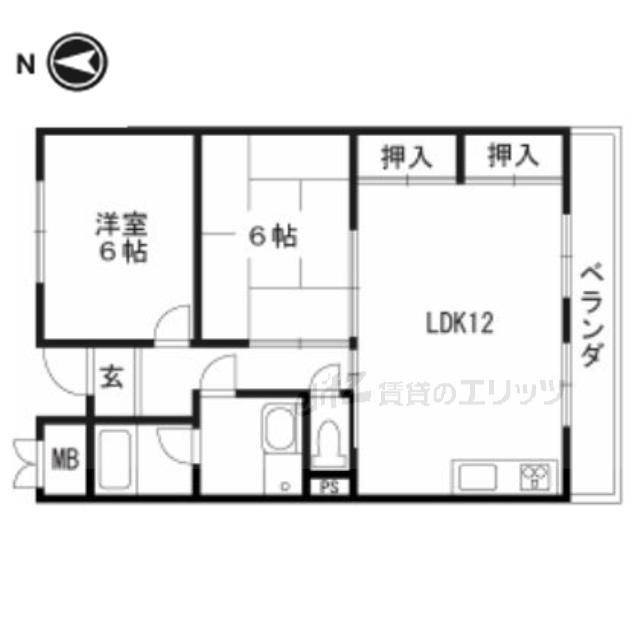 シャンテコウノキ(2LDK/2階)の間取り写真