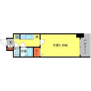 シェルクレール(1K/6階)の間取り写真