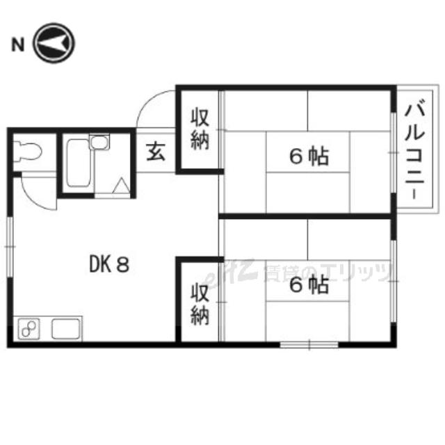 光荘(2DK/1階)の間取り写真