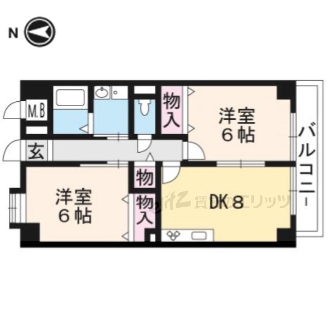 サンコート古曽部(2DK/3階)の間取り写真