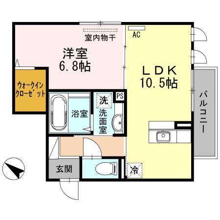 LUMIERE太田(1LDK/2階)の間取り写真