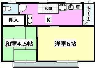 辻子マンション(2DK/3階)の間取り写真