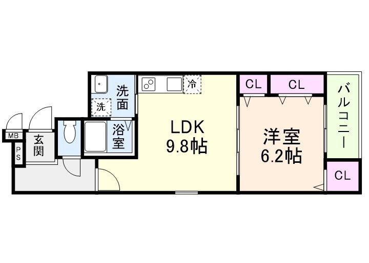 フジパレス ダイドウ2丁目(1LDK/3階)の間取り写真