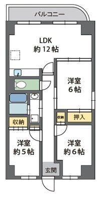 アソシアード高槻(3LDK/7階)の間取り写真