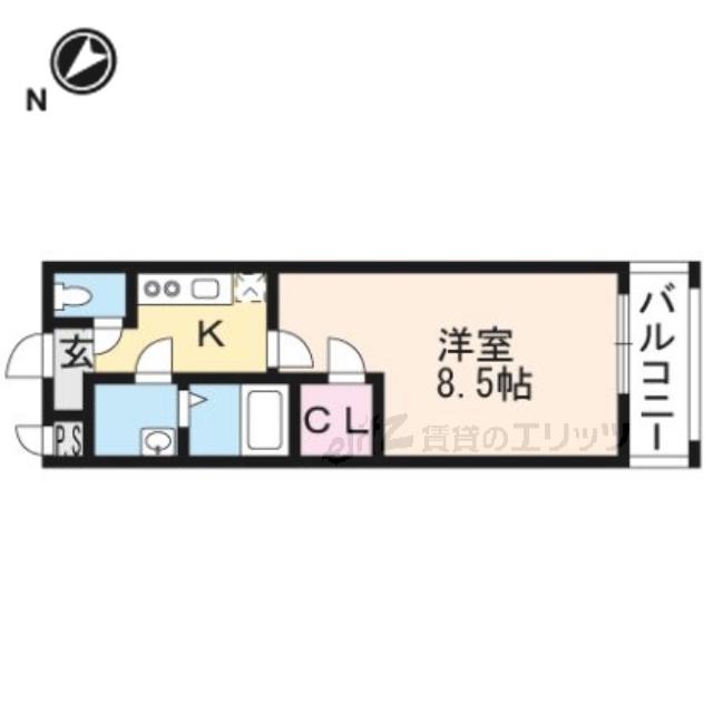 フジパレス吹田ウエストV番館(1K/2階)の間取り写真