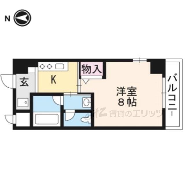ウェントスレーニス(1K/4階)の間取り写真