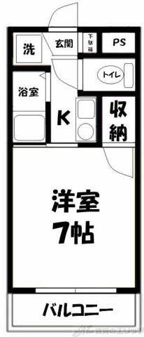 ローズインローズ2(1K/2階)の間取り写真