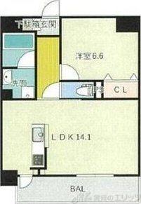 ES-GRANDE UMEDAKITA(1LDK/3階)の間取り写真