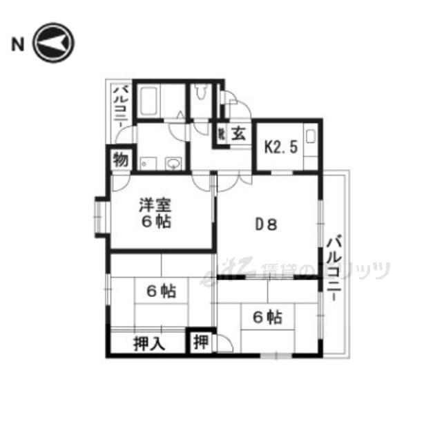 エスポアール前川(3DK/1階)の間取り写真