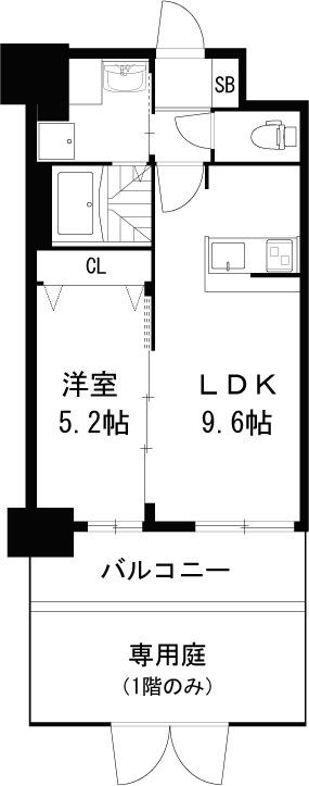 ディームス江坂(1LDK/8階)の間取り写真