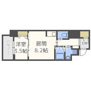 ファーストフィオーレ新大阪グランデ(1LDK/4階)の間取り写真