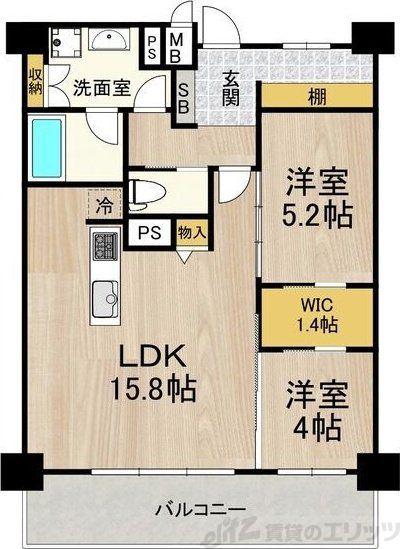 セノアタワー新大阪(2LDK/11階)の間取り写真