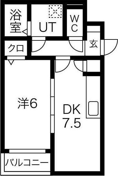 ART TENDO イースト(1LDK/3階)の間取り写真