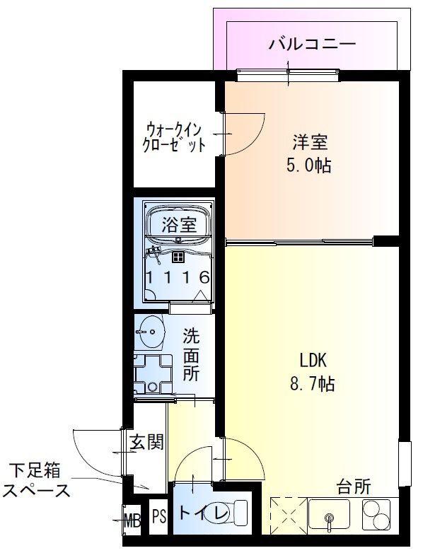 フジパレス阪急吹田駅南Ⅰ番館(1LDK/2階)の間取り写真