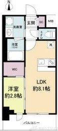 セレニテ江坂グランデ(1LDK/13階)の間取り写真