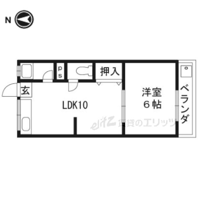 アオイハイツ(1LDK/1階)の間取り写真