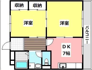富士マンション(2DK/3階)の間取り写真