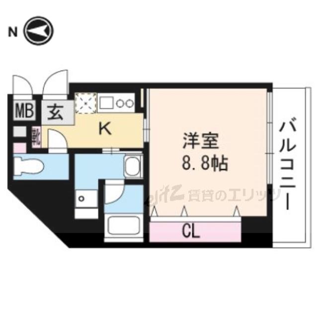CESTA高槻(1K/2階)の間取り写真