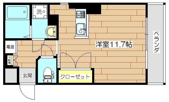 大阪謄写館ビル(ワンルーム/8階)の間取り写真