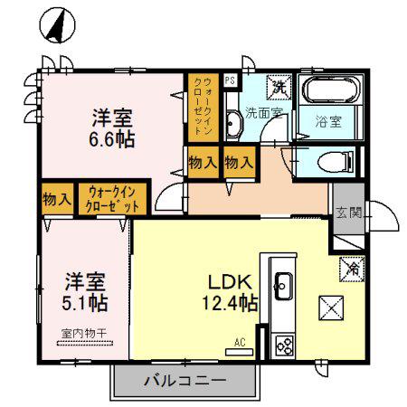 AMBIENCE(2LDK/1階)の間取り写真