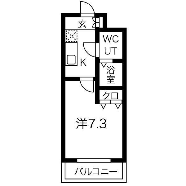 アリビオ千里豊津(1K/5階)の間取り写真