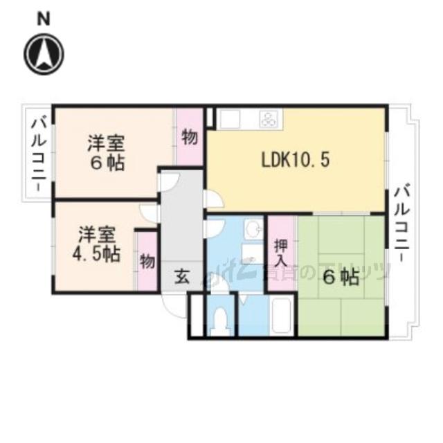 フレア北島(3LDK/2階)の間取り写真