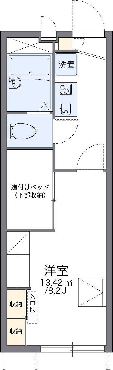 レオパレスフローラ須賀(1K/1階)の間取り写真