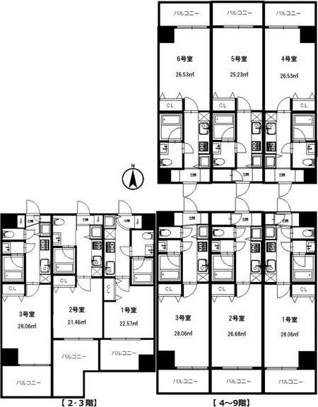 S-FORT江坂垂水町(1K/8階)の間取り写真