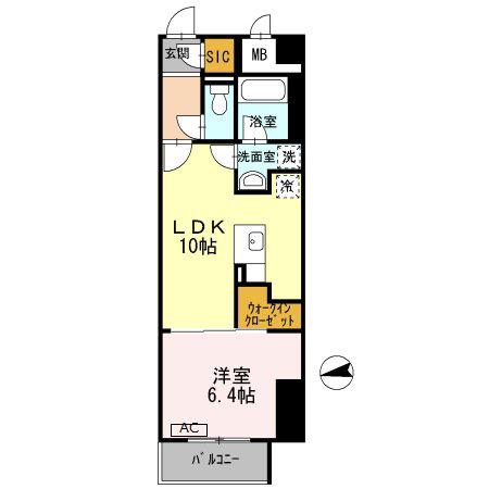 ヴェール同心(1LDK/2階)の間取り写真