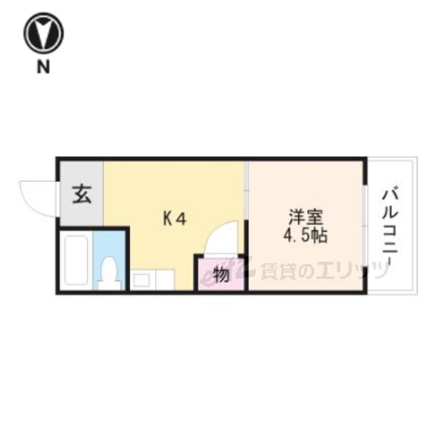 フロンティアハイツFUJIWARA(1K/3階)の間取り写真
