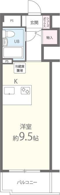 ホワイトプラザ(ワンルーム/3階)の間取り写真