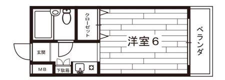 春日ハイツ(1K/3階)の間取り写真