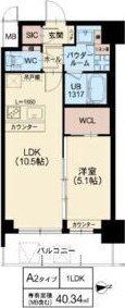 スプランディッド江坂III(1LDK/4階)の間取り写真