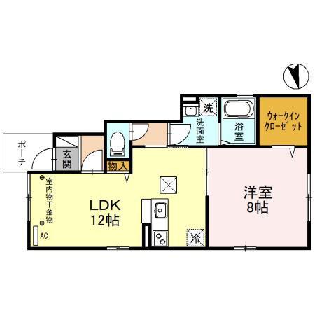 エミール一樹(1LDK/1階)の間取り写真
