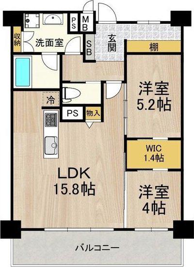 セノアタワー新大阪(2LDK/11階)の間取り写真
