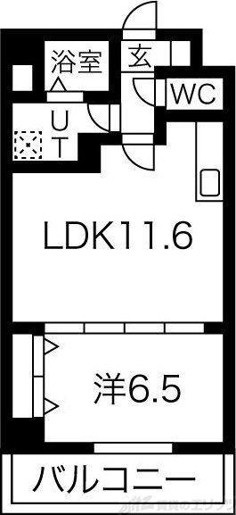 リバレイン江坂(1LDK/8階)の間取り写真