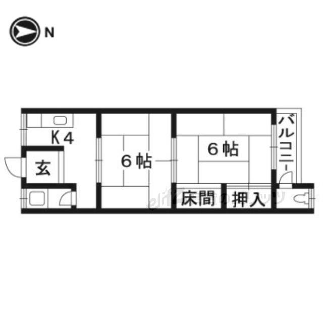 川添ハイツ(2K/2階)の間取り写真