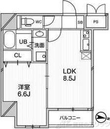 プレアデス千里山田(1DK/3階)の間取り写真