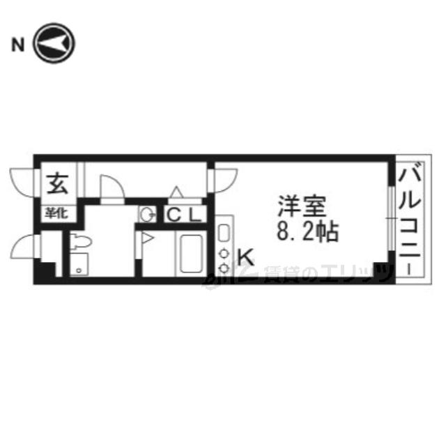 プラスコート西豊川(ワンルーム/2階)の間取り写真