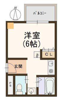 HAL高槻弐番館(ワンルーム/1階)の間取り写真