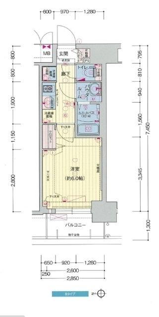 プレサンス梅田東グラッド(1K/6階)の間取り写真