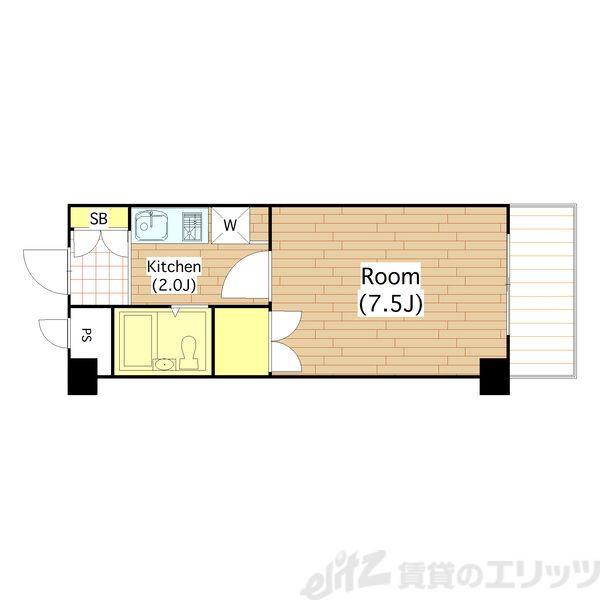 グランコート江坂(1K/5階)の間取り写真