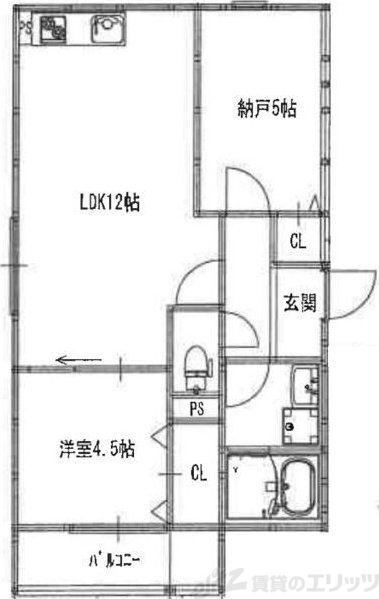 EIJU吹田南正雀(2LDK/2階)の間取り写真