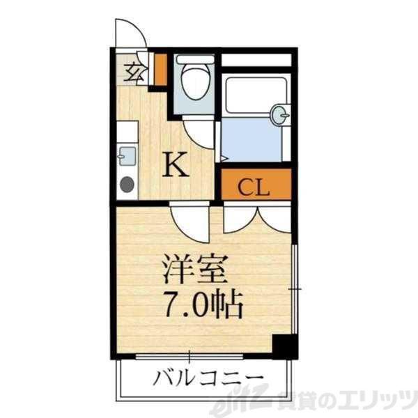末広13番館(1K/4階)の間取り写真