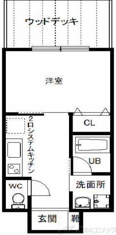 協同レジデンス摂津富田(1K/7階)の間取り写真