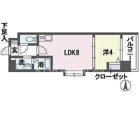 アミューゼ博多(1LDK/10階)の間取り写真