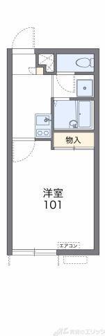 レオパレスエムエイチ コート(1K/1階)の間取り写真